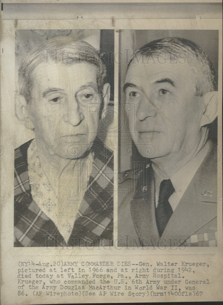 1967 Press Photo Gen Walter Krueger  - Historic Images