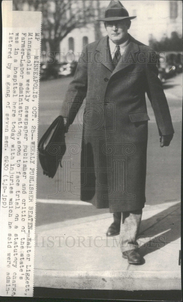 Walter Liggett, Newspaper Publisher Beaten by a group. - Historic Images