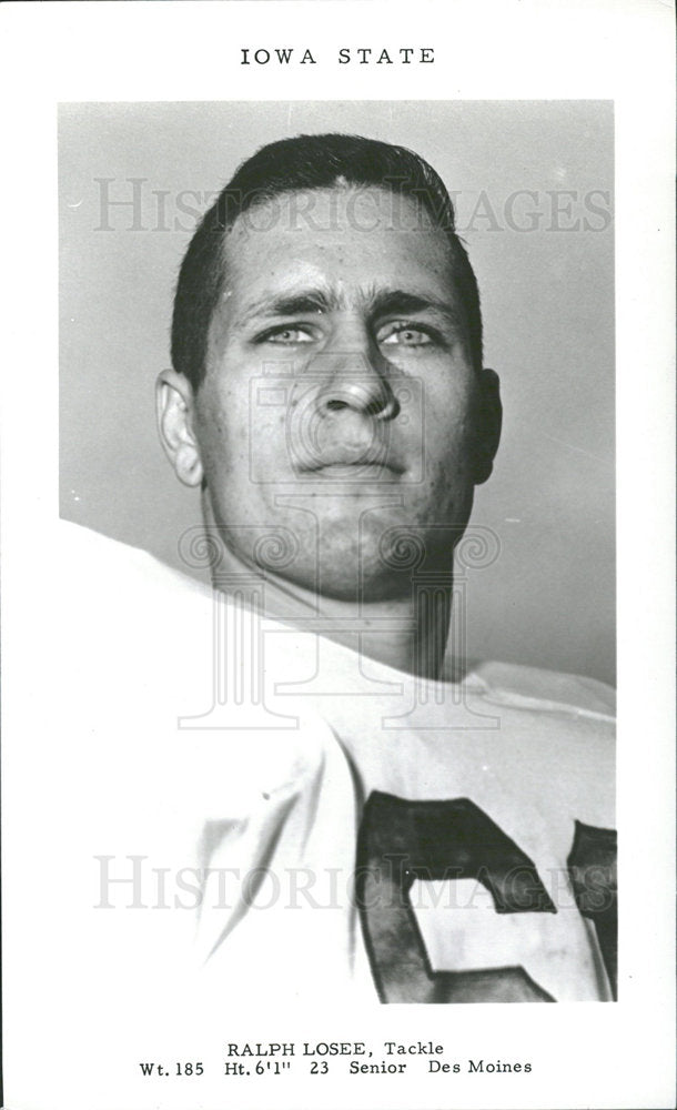 1959 Press Photo Ralph Losee Iowa State Football Tackle - Historic Images