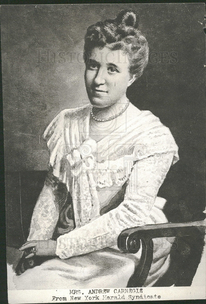 Press Photo Mrs Andrew Carnegie NY Herald syndicate - Historic Images