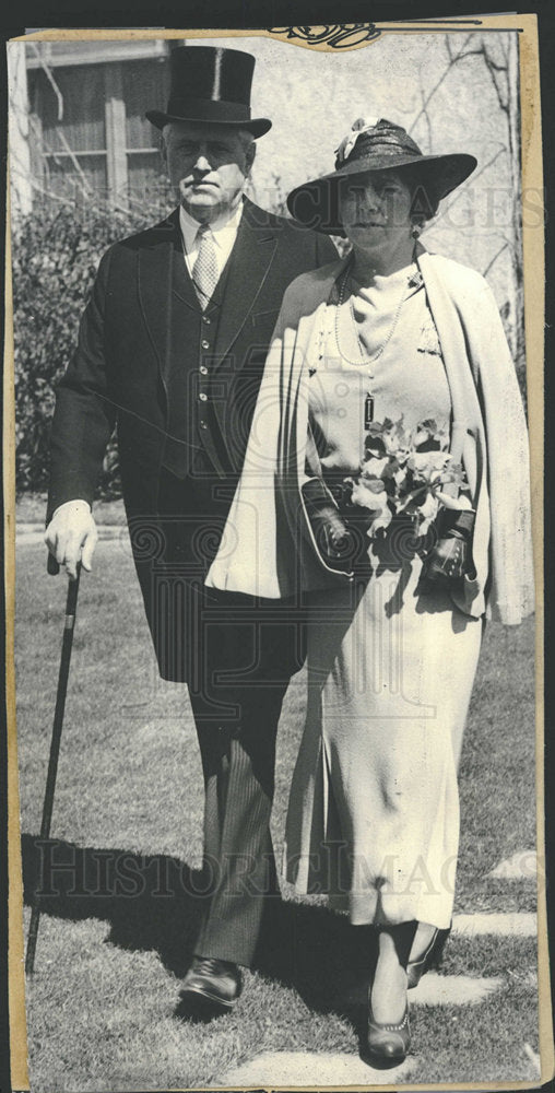 1935 Press Photo Mr.John Barnett &amp; His Wife . - Historic Images