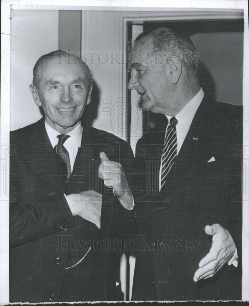 1964 Press Photo President Johnson And Sir Douglas-Home - Historic Images