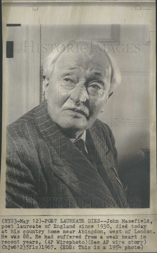 1967 Press Photo JOHN MASEFIELD POET LAUREATE ENGLAND - Historic Images