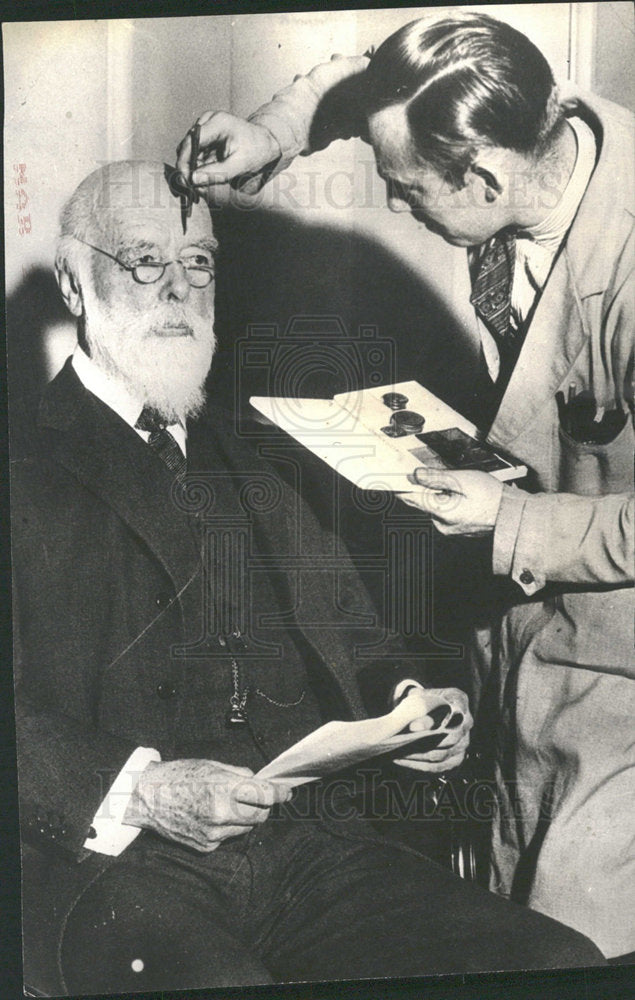 1934 Press Photo Sir Oliver Lodge British Scientist - Historic Images