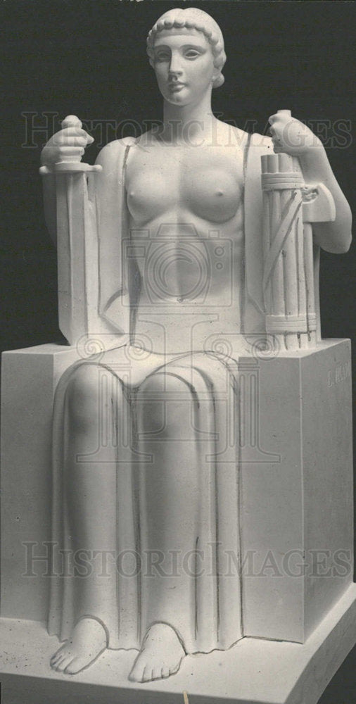 Press Photo Sculpture by Eurico Licori of Sicily - Historic Images