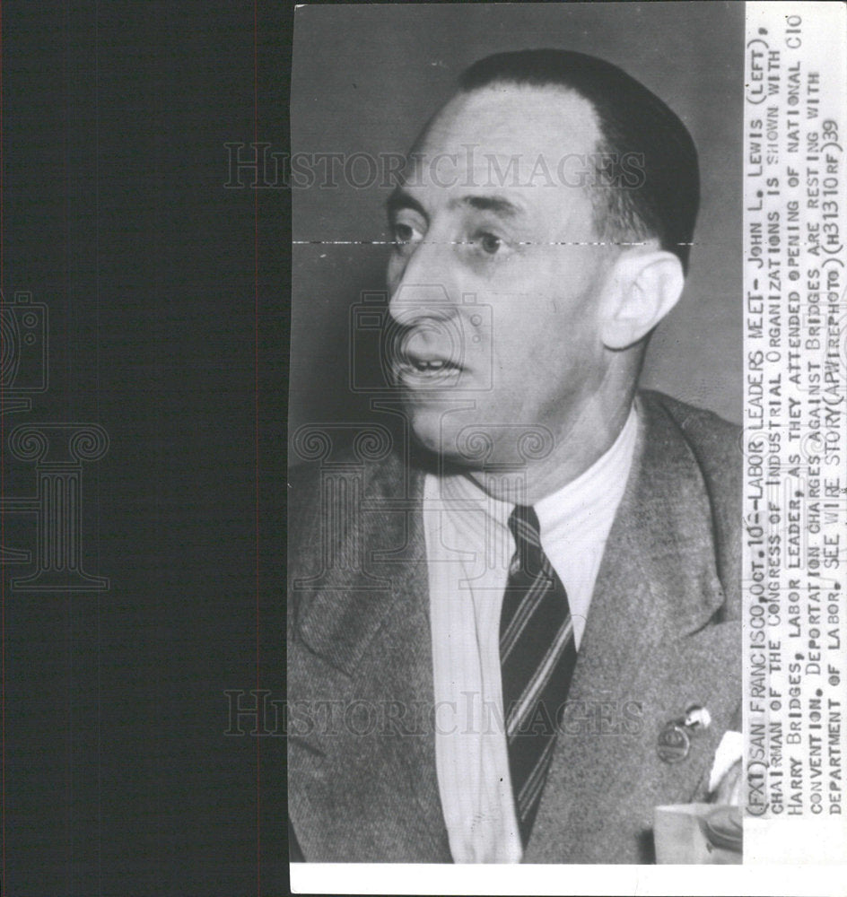 1939 Press Photo Harry Bridges Labor Leader CIO - Historic Images