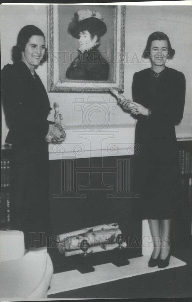 1936 Press Photo Mrs. Cheney Mrs. Gates NY Socialites - Historic Images