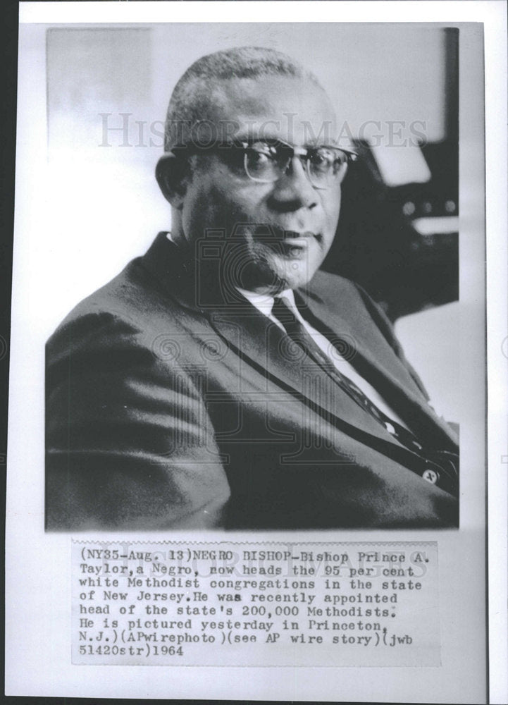 1964 Press Photo Bishop Prince Taylor Methodist Negro  - Historic Images