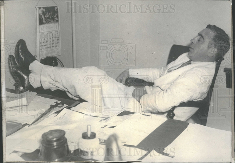 1934 Press Photo Francis Grman Strike Textile Workers - Historic Images