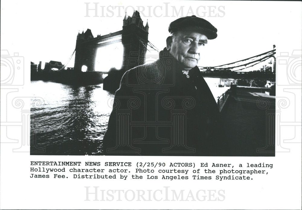 1990 Press Photo Edward Asner American film Actor - Historic Images
