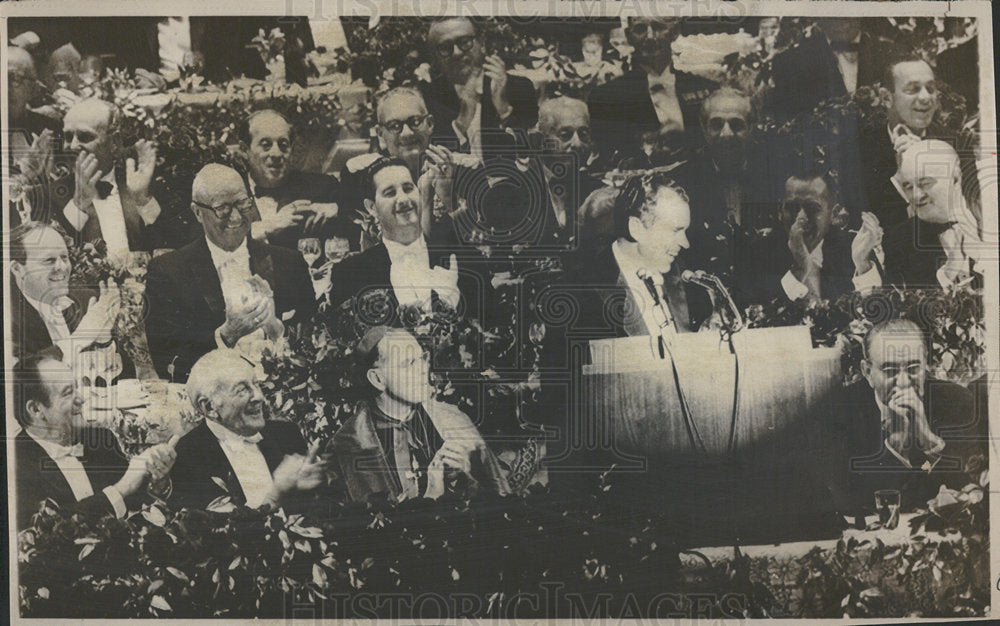 1968 Press Photo Richard Nixon in Annual Smith Dinner. - Historic Images