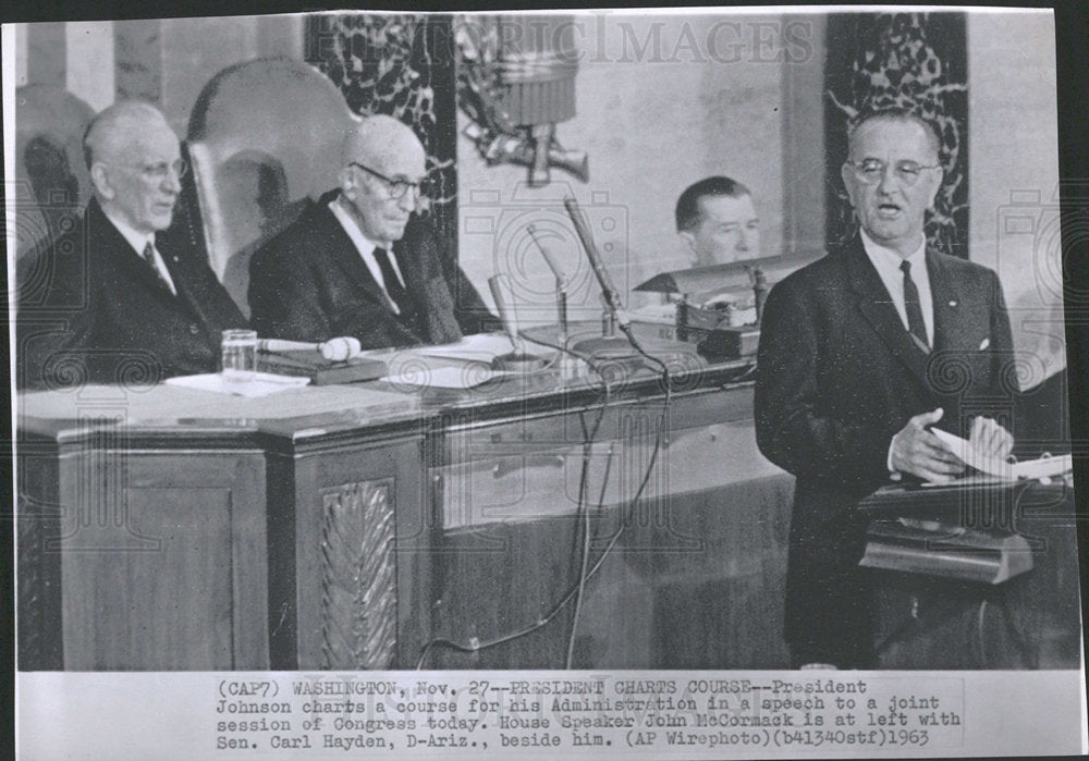 1963 Press Photo John McCormack President Johnson Chat  - Historic Images