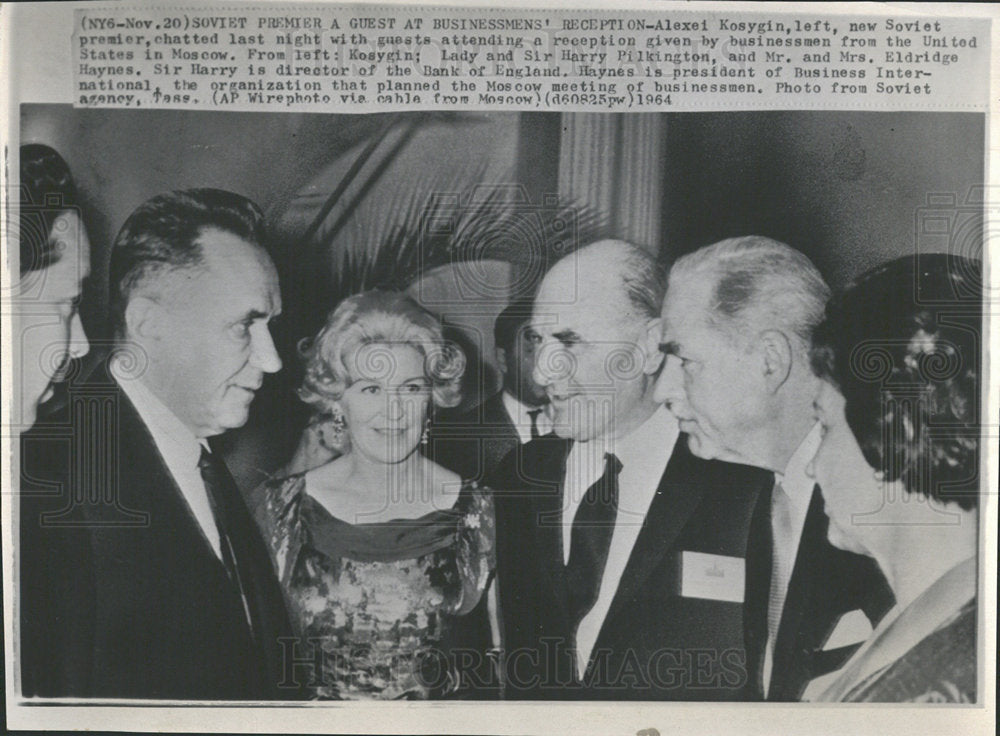 1964 Press Photo Alexei Kosygin Soviet Premier guest  - Historic Images