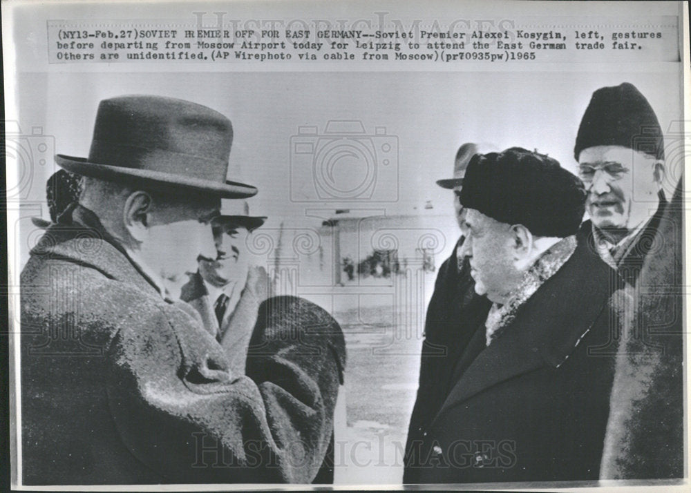 1965 Press Photo Soviet Premier Alexei Kosygin Moscow  - Historic Images