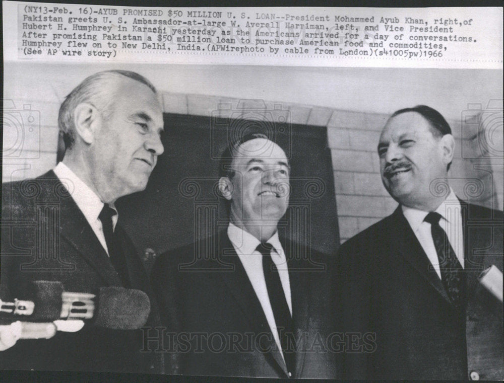 1966 Press Photo Ayub Promised $50million U.S. Loan. - Historic Images