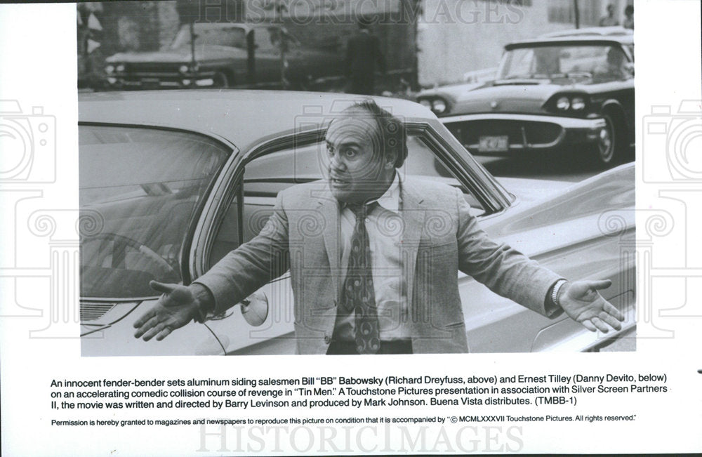 1987 Press Photo Richard Drefuss Danny Devito Tin Men  - Historic Images