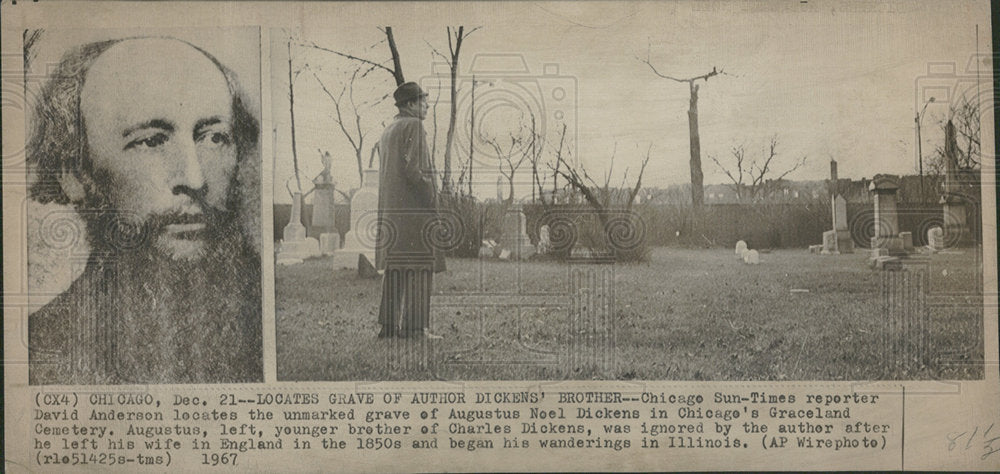1967 Press Photo Augustus Noel Dickens Chicago Reporter - Historic Images