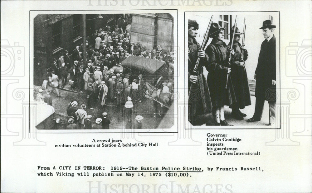 1975 Press Photo Francis Russell Boston Police Strike  - Historic Images