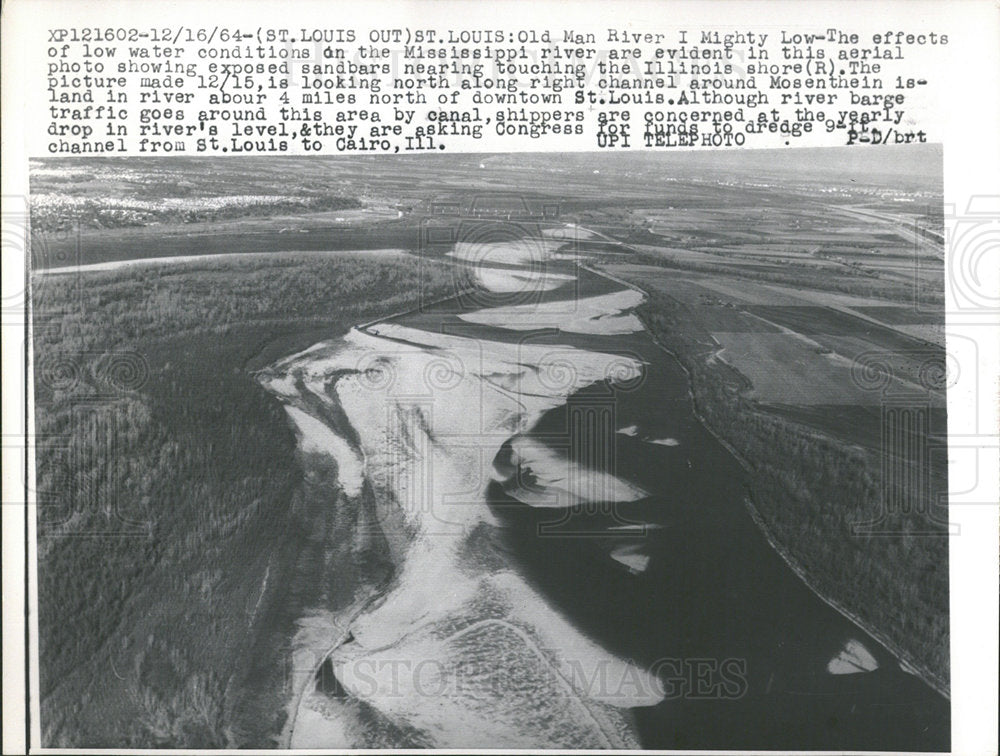 1964 Press Photo Mississippi River St. Louis Missouri  - Historic Images