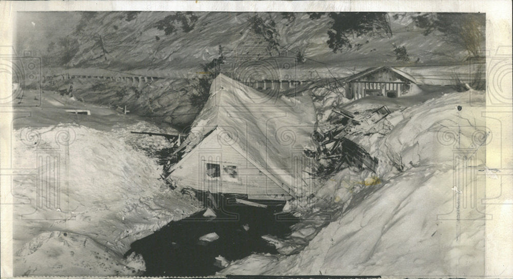 1956 Press Photo John Spencer Snow Slide Burke Canyon - Historic Images