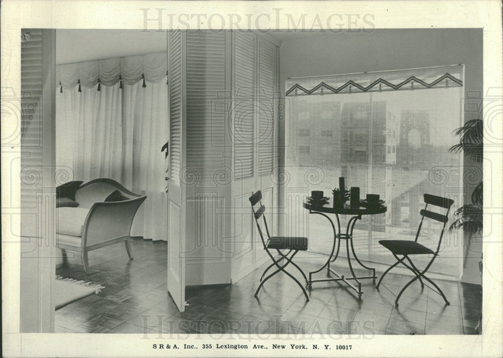 1966 Press Photo Louvered Door Traditional room Blend  - Historic Images