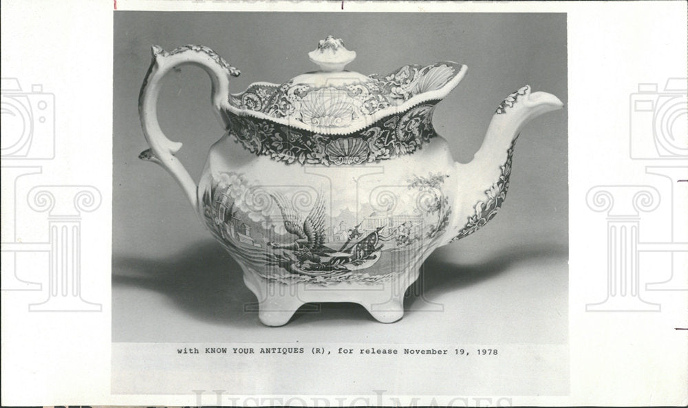 1978 Press Photo Stafford shire teapot eagle riding  - Historic Images