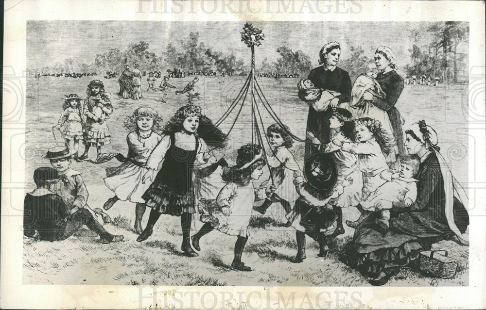 1953 May Day celebration children Blue - Historic Images