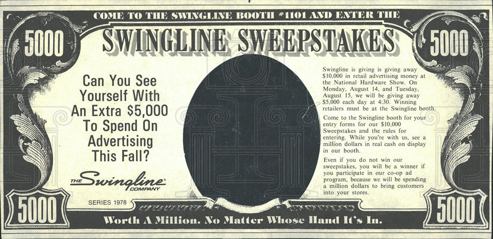 1978 Press Photo Swingline Consumer Product Mailer Bill - Historic Images