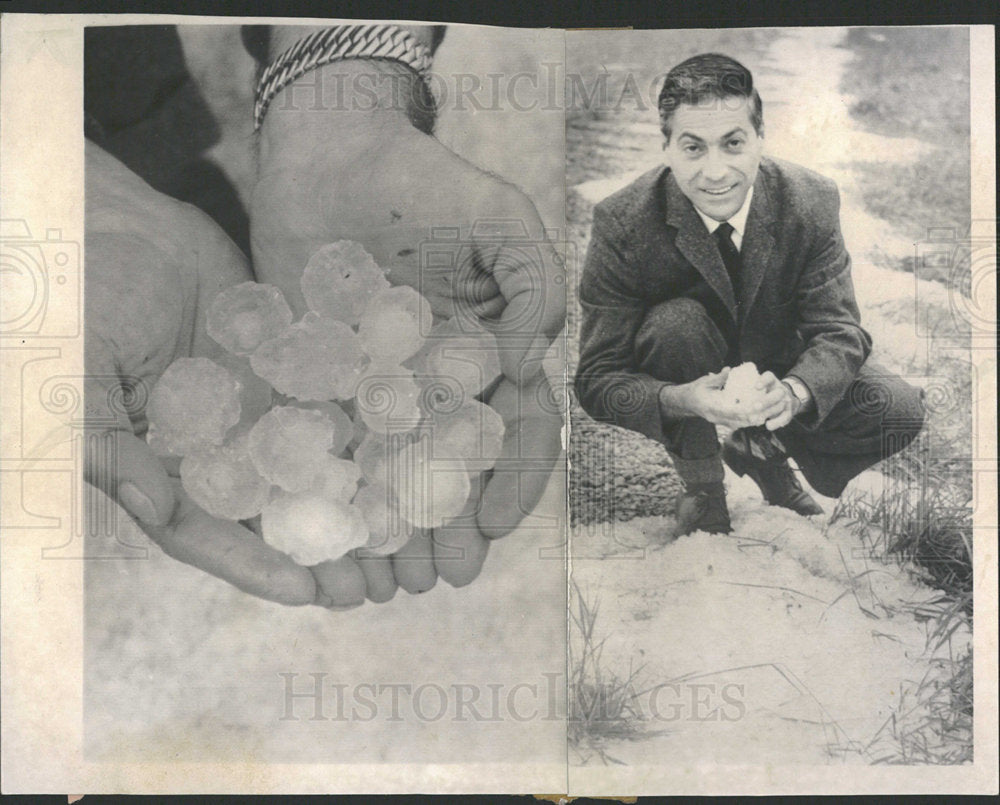 1962 Press Photo Hail Thunderstorm Sturgoen Bay - Historic Images