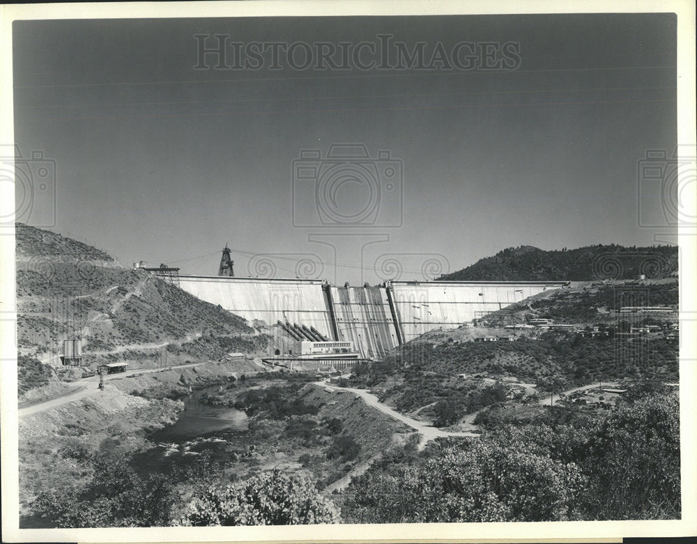 1944 Press Photo Shasta Dam Sacramento River Flood  - Historic Images