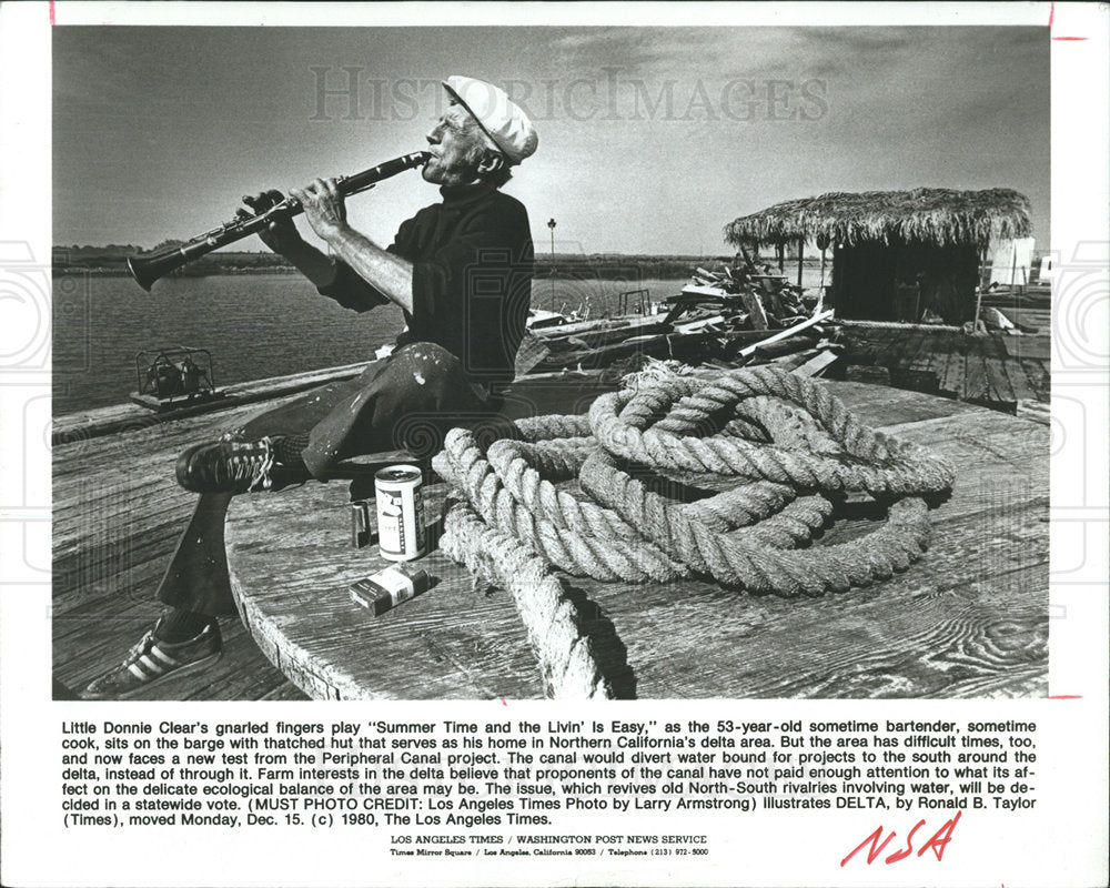 1981 Press Photo Little Donnie Clear Peripheral Canal  - Historic Images