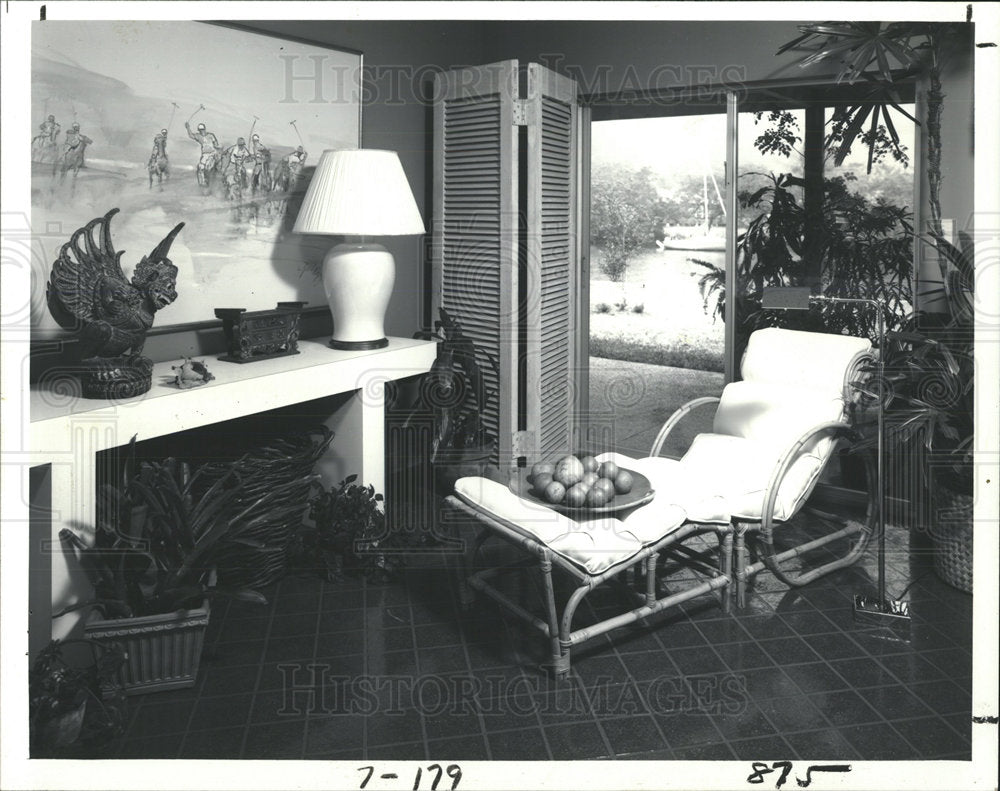 1978 Press Photo Interior architecture of Florida room. - Historic Images