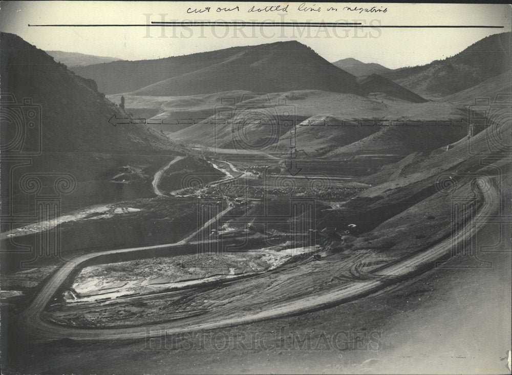 1936 Press Photo Ralston creek dam Foothill Lake White  - Historic Images