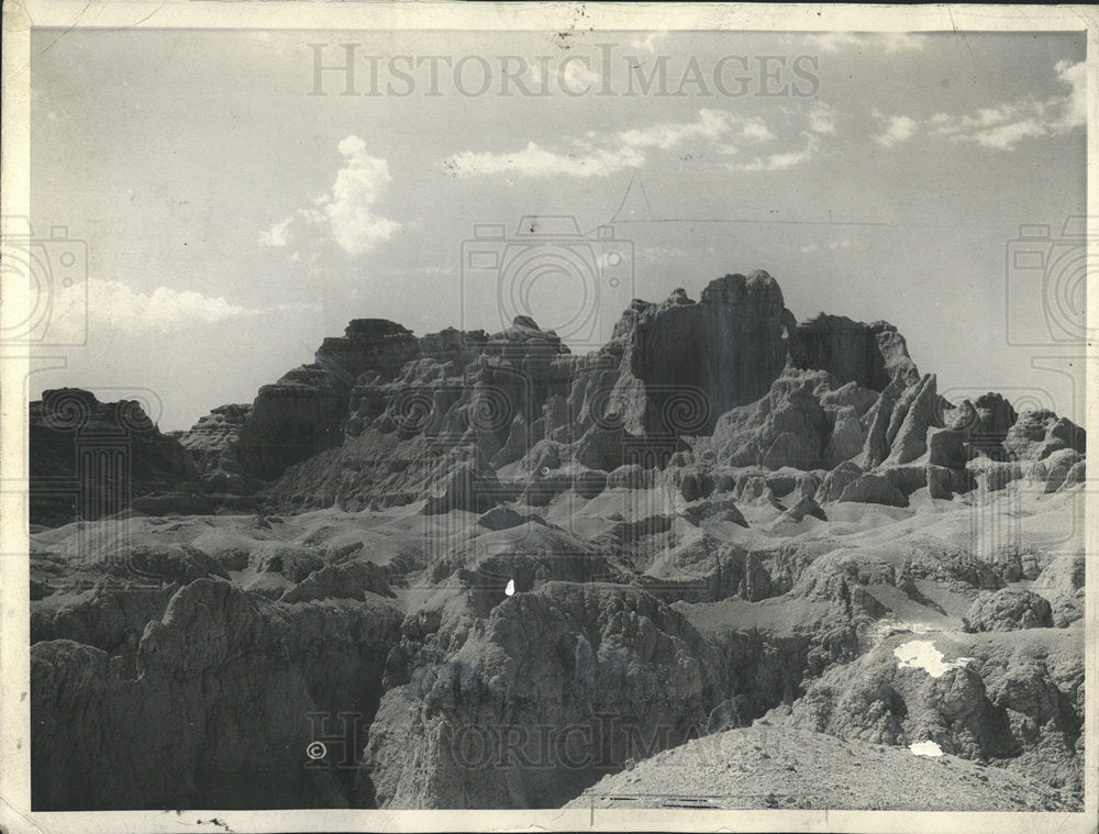 1935 Press Photo Glimpse badlands South Dakota scenic  - Historic Images