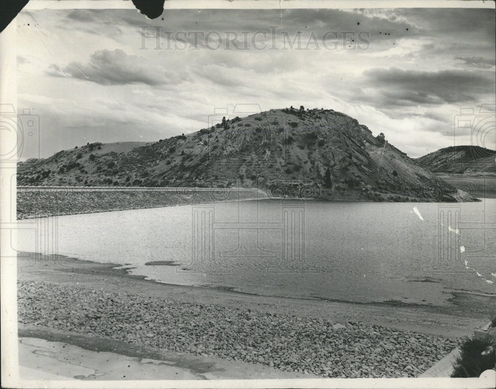 1945 Press Photo Raston Dam Reservoir Construction Snap - Historic Images