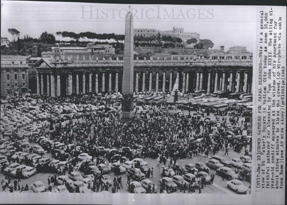 1963 Press Photo Pope Vatican St Peter Rome Ppal Italy - Historic Images