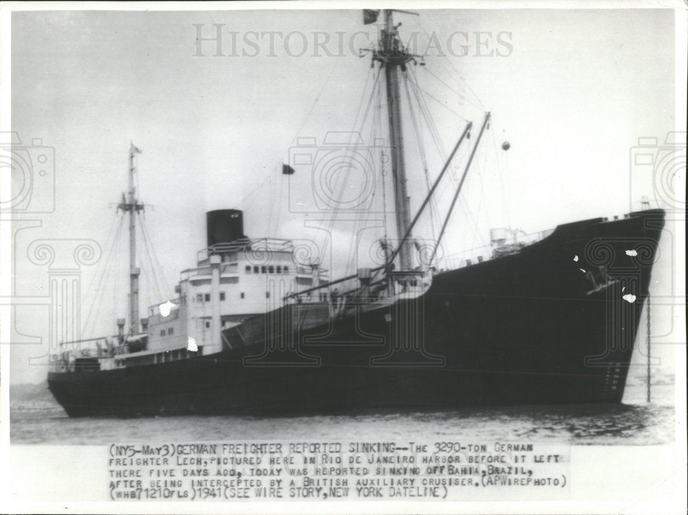 1941 Press Photo German Freighter Lech  - Historic Images