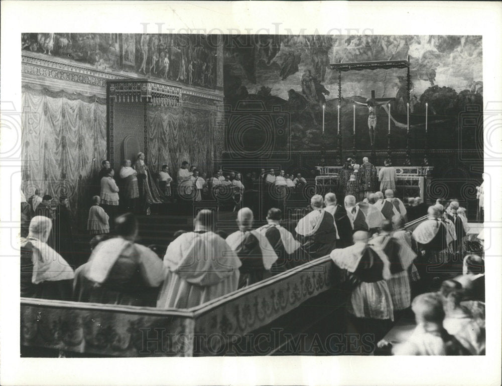 1938 Press Photo Sistine chapel Vatican mass pope event - Historic Images