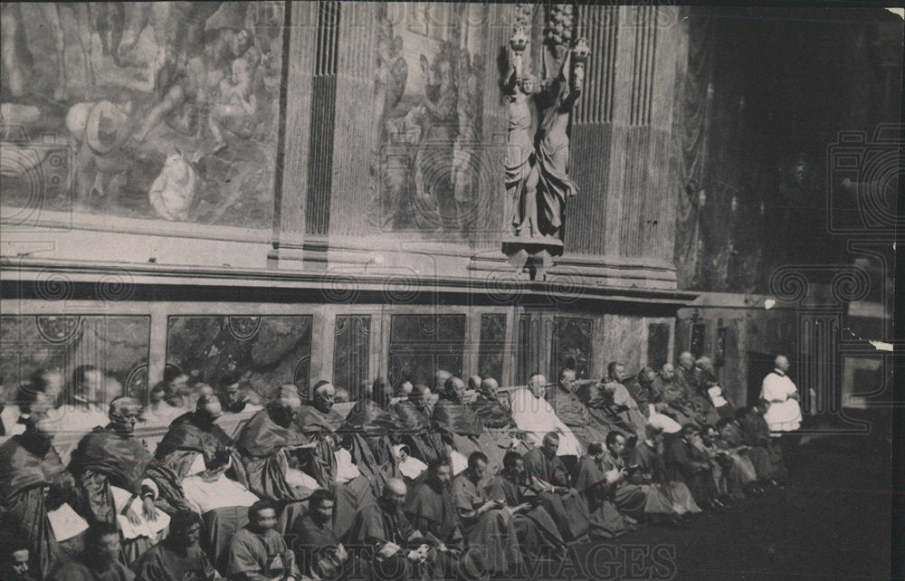 Press Photo Pope Cardinals Sistine Chapel Session Vote - Historic Images