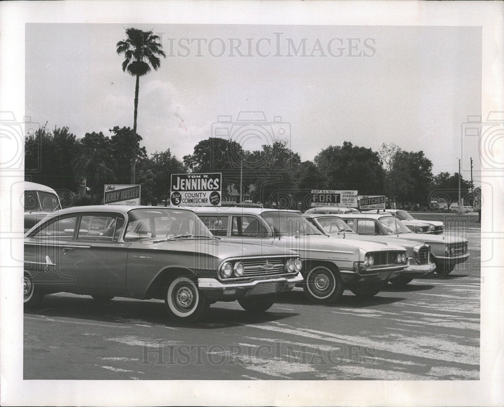 1964 Press Photo Cars Political Rally Manatee County - Historic Images