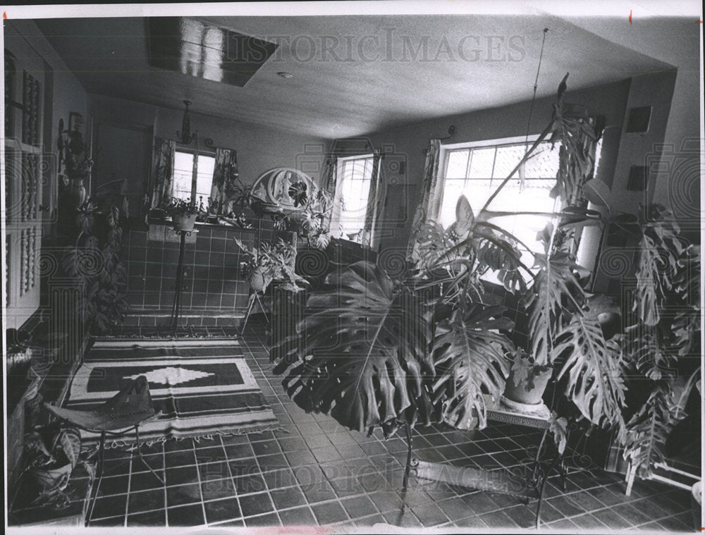 1962 Press Photo H.D Niblack Home Solarium Tile Floor - Historic Images