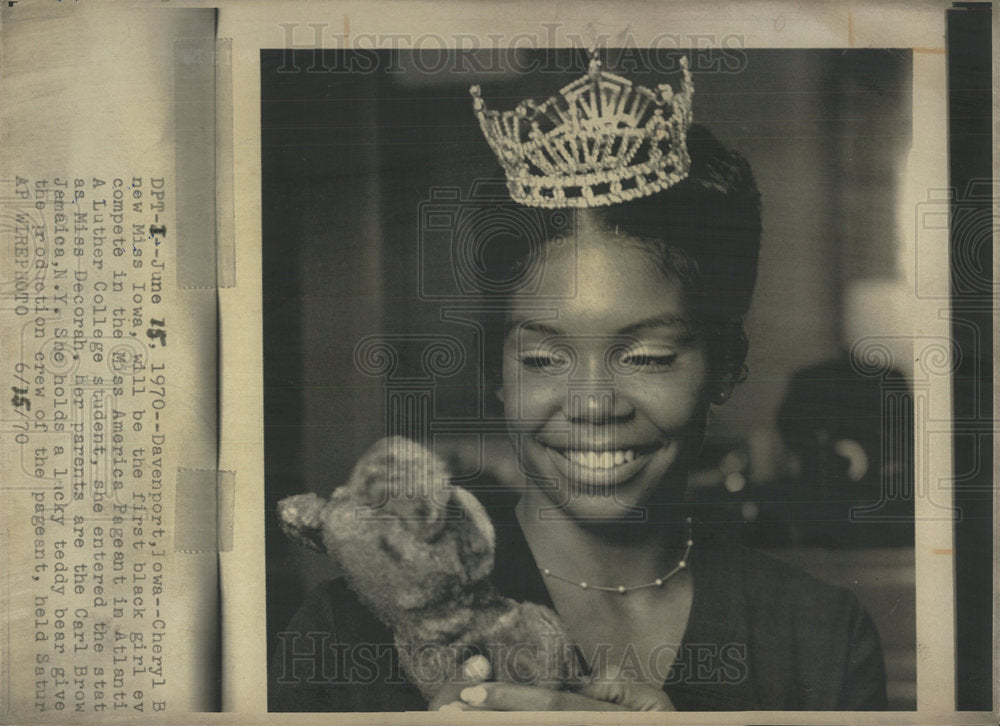 1970 Press Photo 1st Black Girl Miss America Pageant - Historic Images