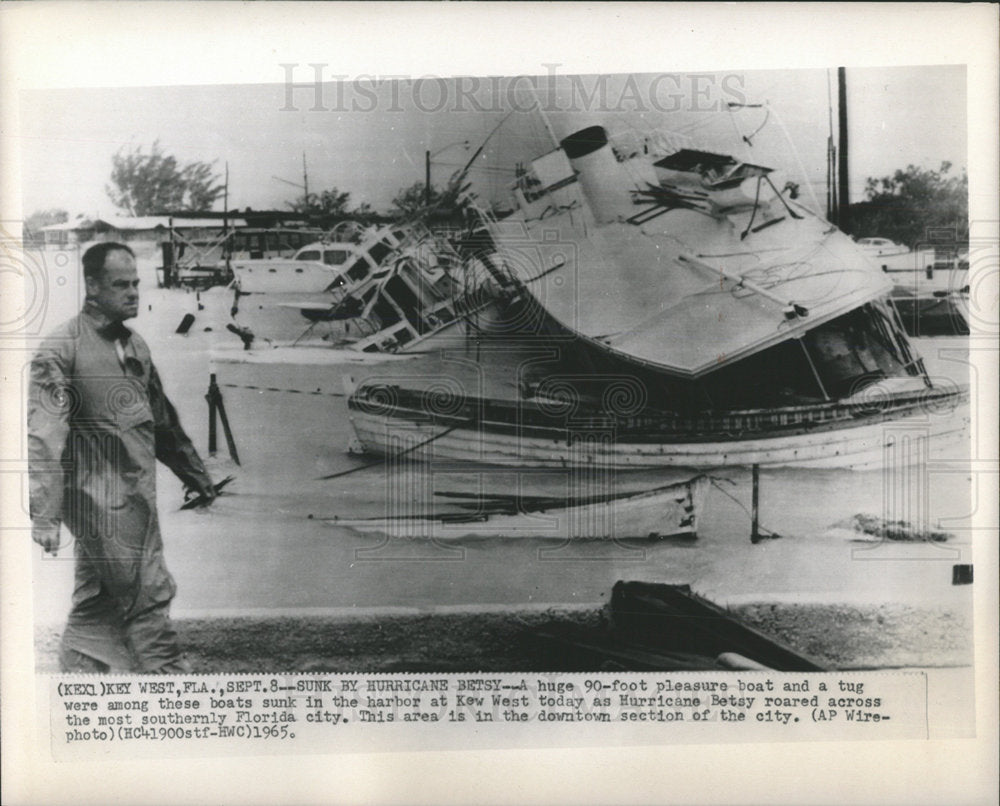 1965 Press Photo aftermath of Hurrican Betsy, Key West - Historic Images