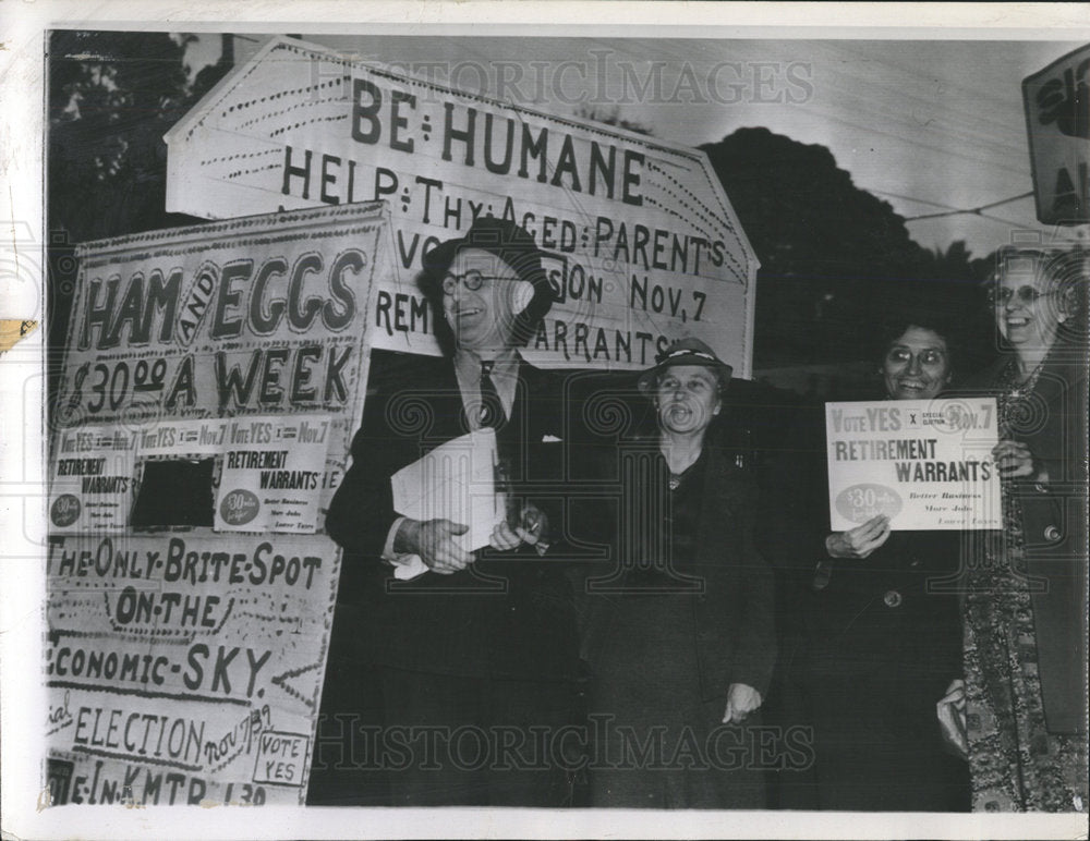 1939 Press Photo Voting/Plan For Jobless/Elderly/Calif. - Historic Images