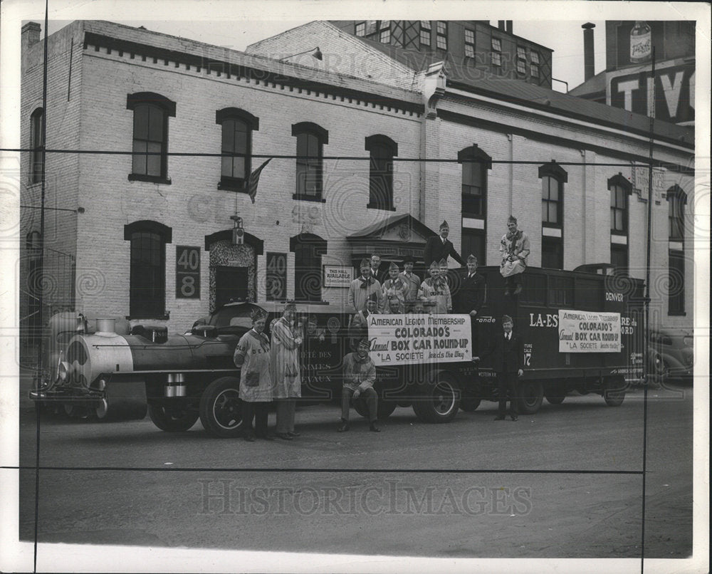 1940 Press Photo Boxcar Roundup American Legion - Historic Images