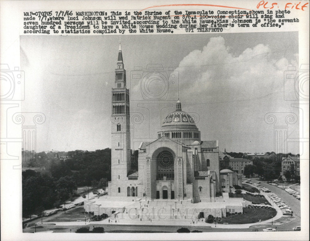 1966 Press Photo Immaculate Conception Washington D.C. - Historic Images