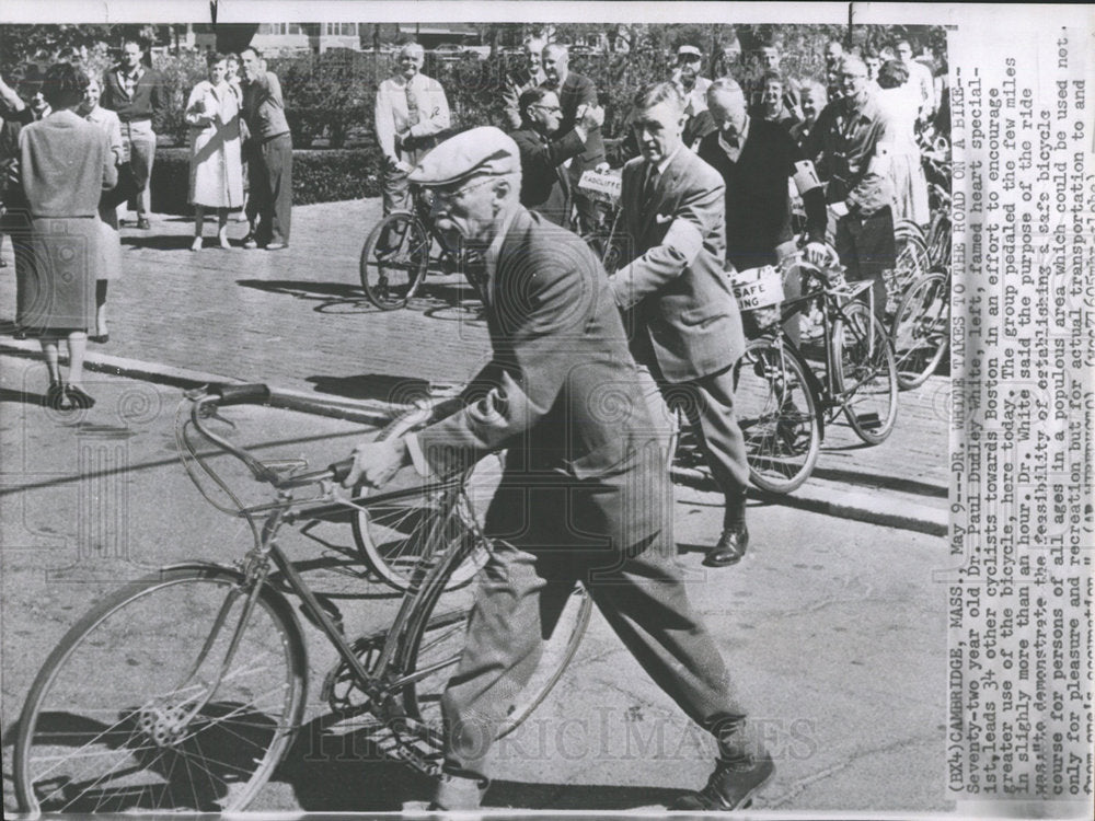 1959 Dr.Paul Dudley Leads Cyclists-Historic Images