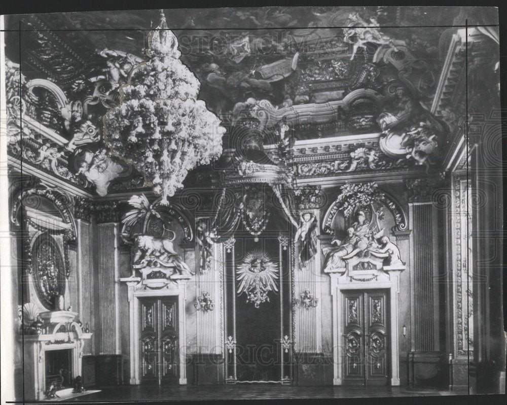 1945 Press Photo Throne Room Potsdam Palace - Historic Images