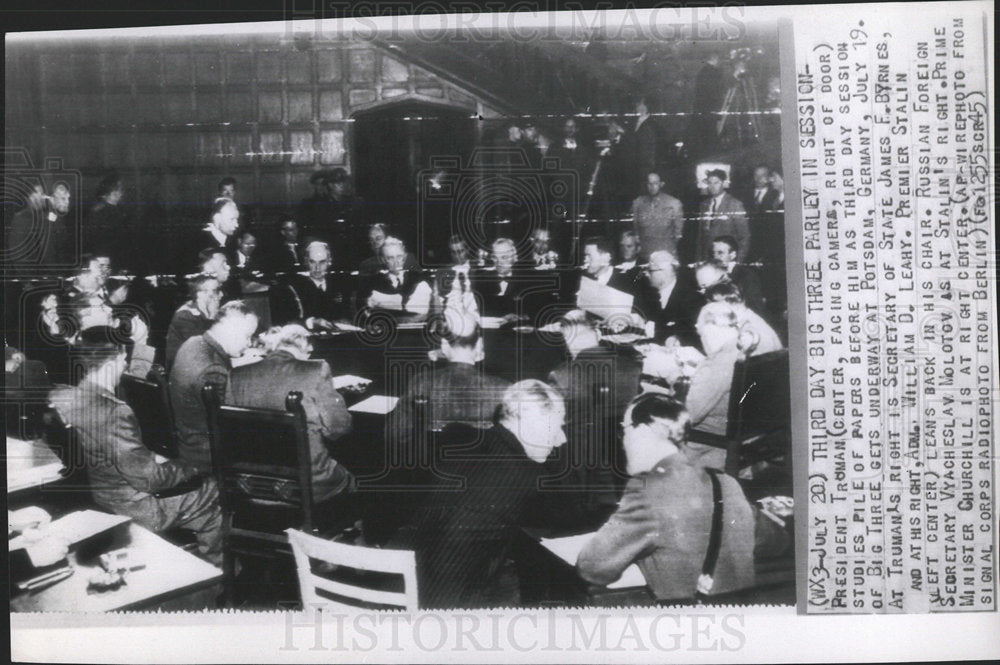 1945 Press Photo Third Day Big Three Parley in Session - Historic Images