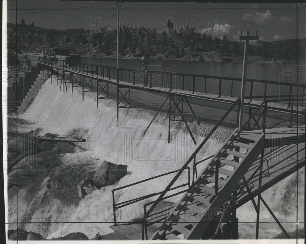 1941 Press Photo Close up at Spillway at Cheeseman - Historic Images